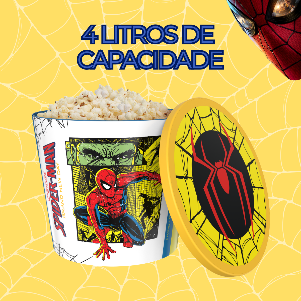 Balde Pipoca Homem Aranha Um Novo Dia Gibi 4 Litros Original