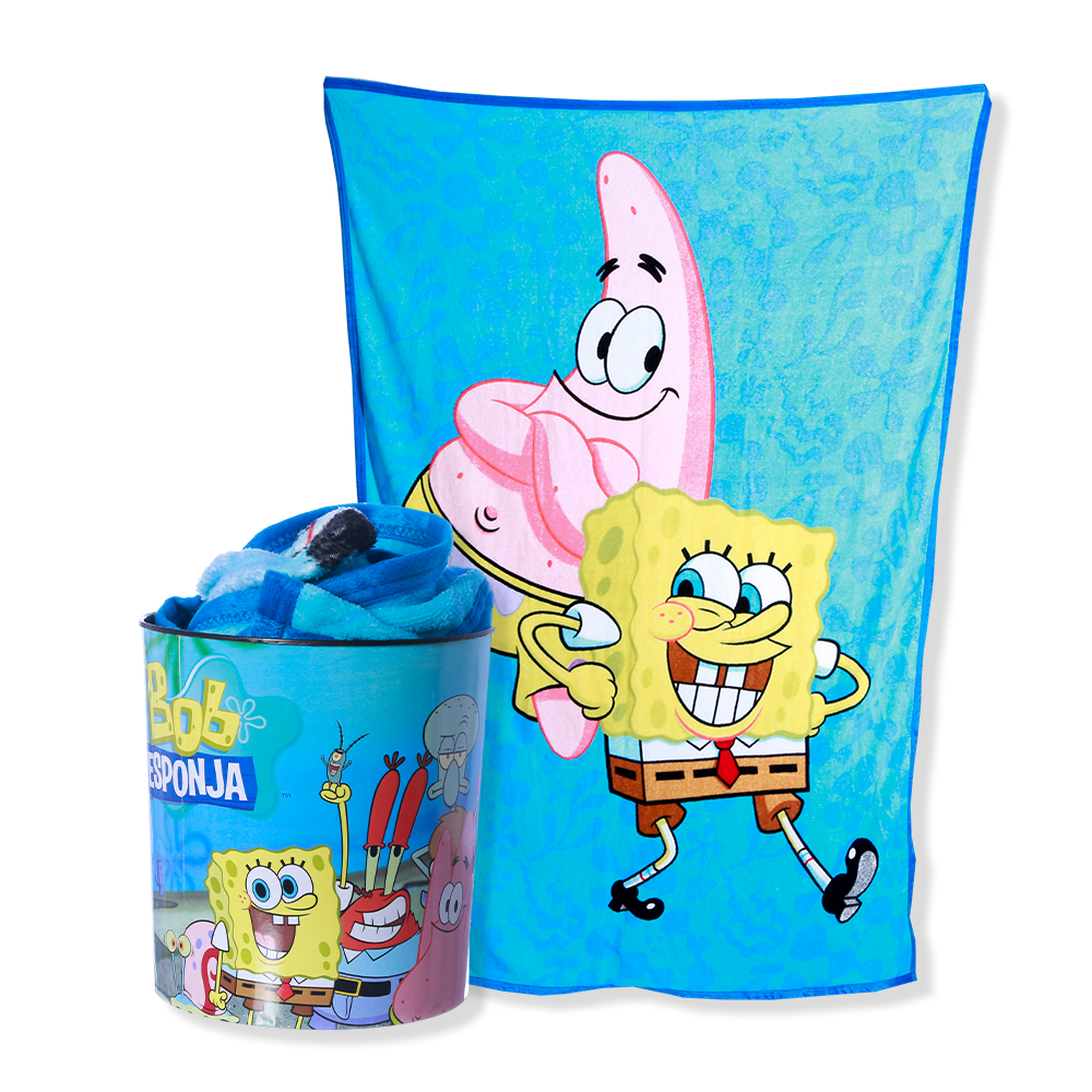 Kit Balde de Pipoca e Manta Bob Sponja