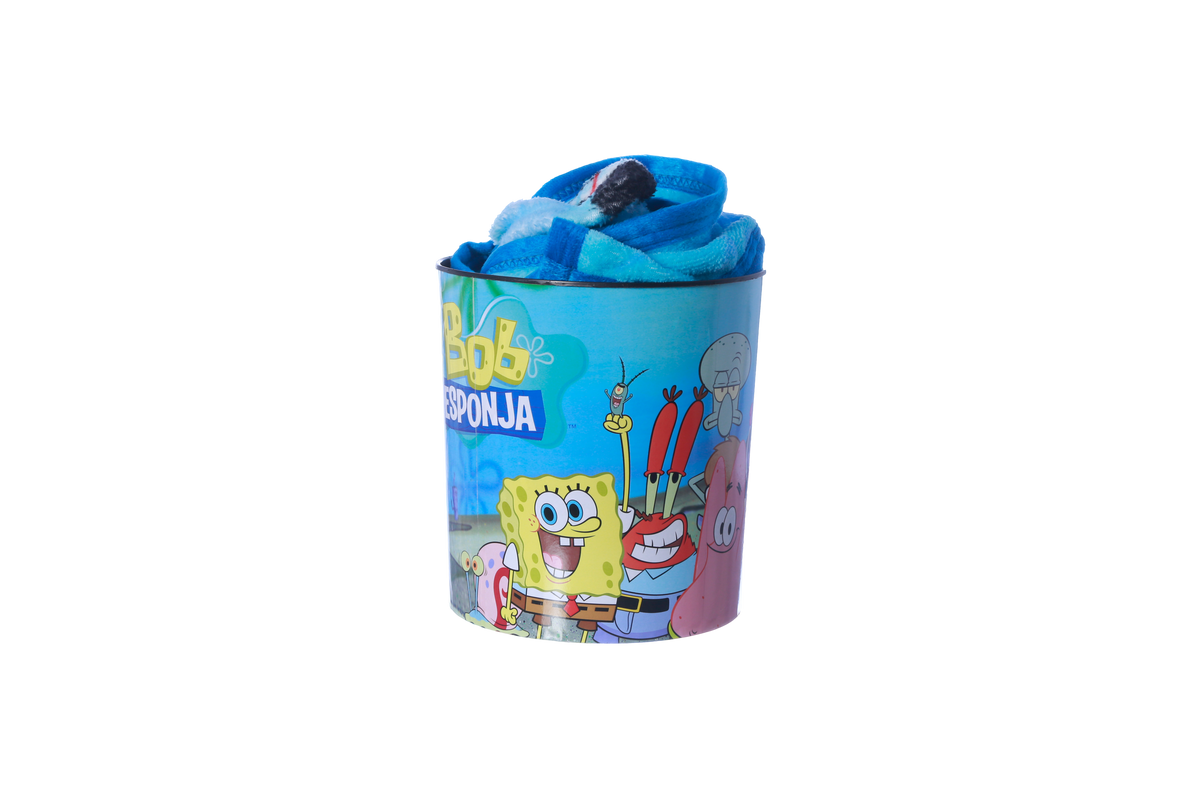 Kit Balde de Pipoca e Manta Bob Sponja