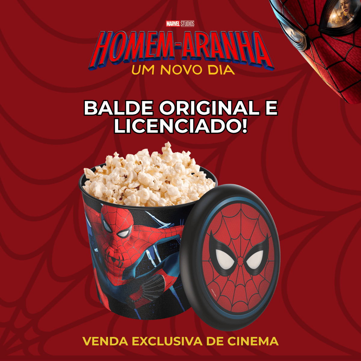 Balde Pipoca Homem Aranha Um Novo Dia 4l Original Preto