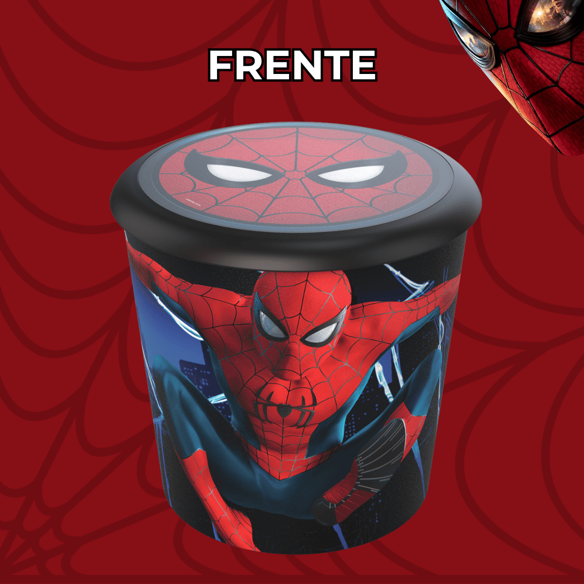 Balde Pipoca Homem Aranha Um Novo Dia 4l Original Preto