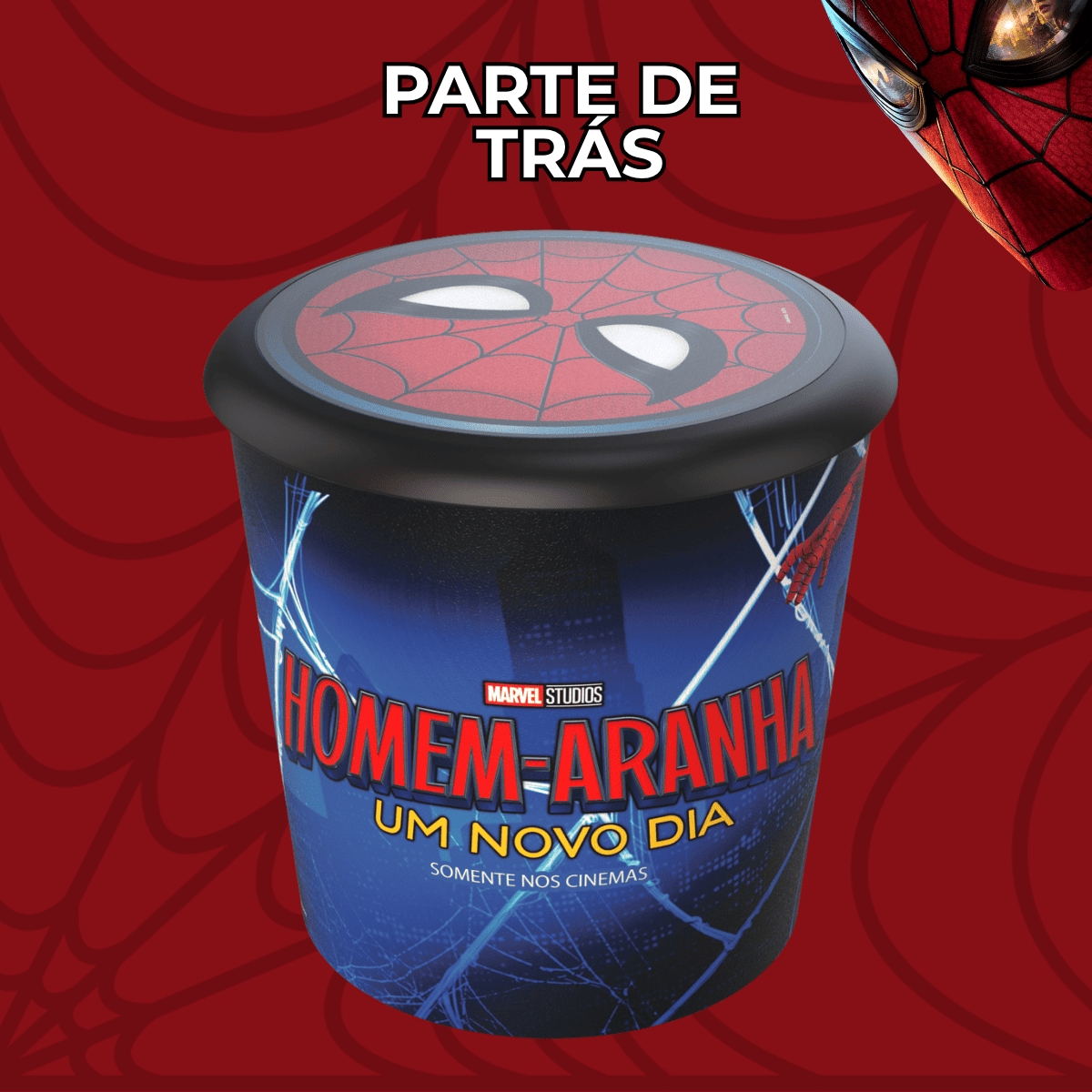 Balde Pipoca Homem Aranha Um Novo Dia 4l Original Preto