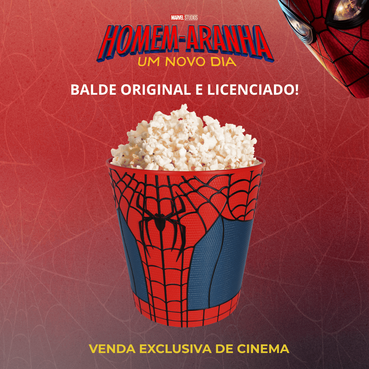 Balde Pipoca Homem Aranha Um Novo Dia 4l Teia Licenciado