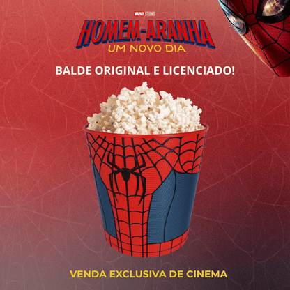 Balde Pipoca Homem Aranha Um Novo Dia 4l Teia Licenciado