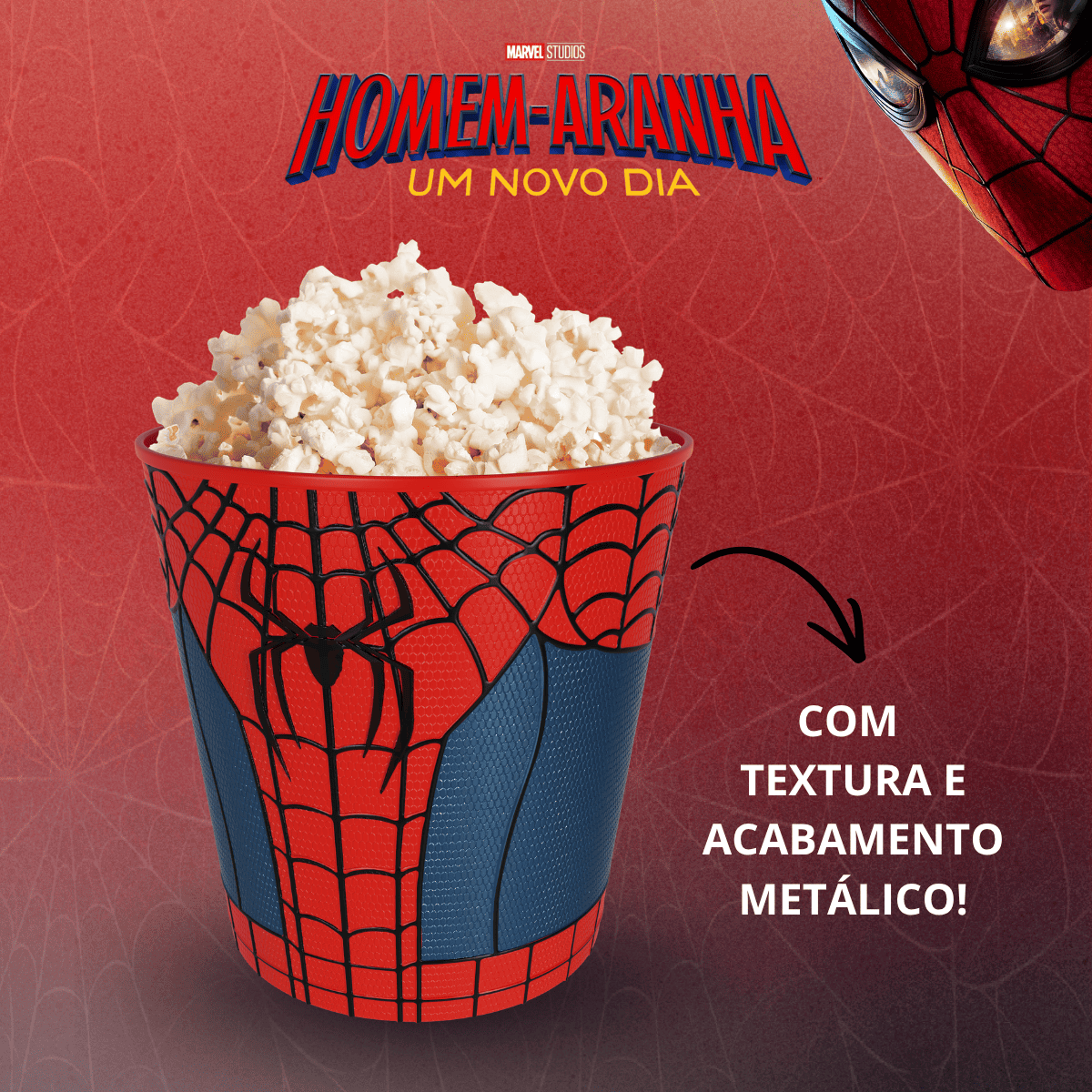 Balde Pipoca Homem Aranha Um Novo Dia 4l Teia Licenciado