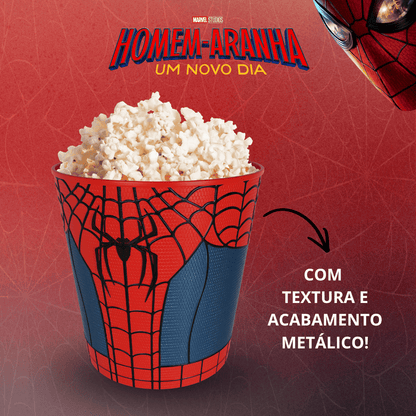 Balde Pipoca Homem Aranha Um Novo Dia 4l Teia Licenciado