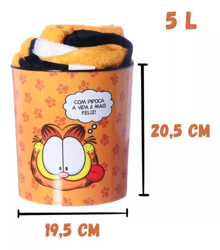 Kit Balde de Pipoca e Manta Garfield