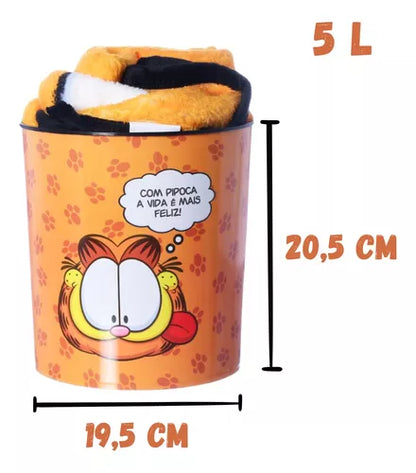 Kit Balde de Pipoca e Manta Garfield