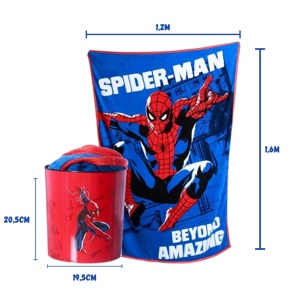 Kit Balde de Pipoca e Manta Homem-Aranha Spiderman