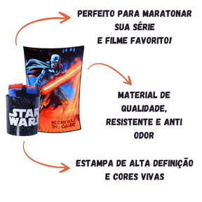 Kit Balde de Pipoca e Manta Star Wars Guerra nas Estrelas