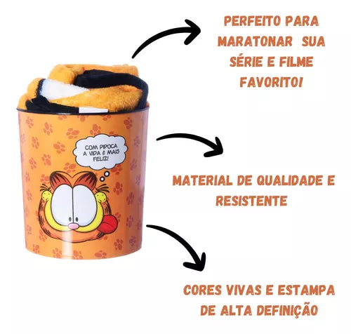 Kit Balde de Pipoca e Manta Garfield