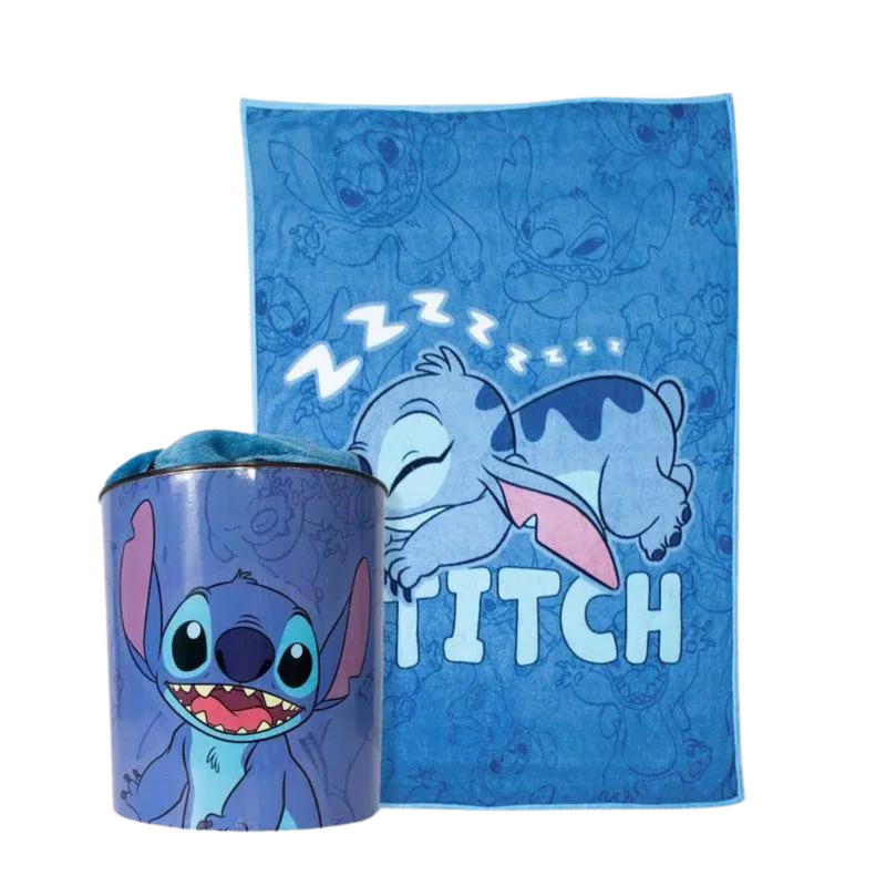 Kit Balde de Pipoca e Manta Stitch