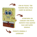 Caderno Diário Pelúcia Bob Esponja com Cadeado e Chave 80 Folhas