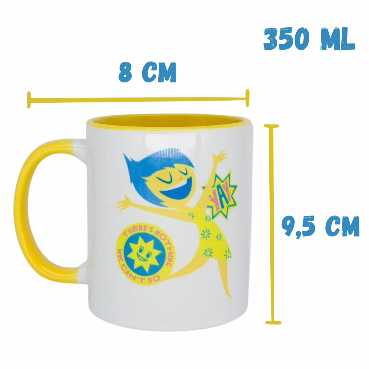 Caneca Alegria Divertida Mente 350ml Cerâmica
