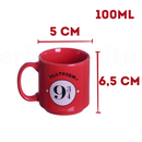 Kit Mini Xícaras Harry Potter Plataforma 9 34 - 2 Unidades Cerâmica 100ml