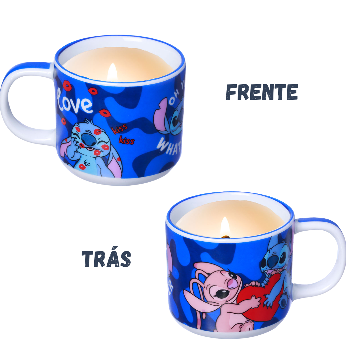 Caneca Vela Stitch Aromática Perfumada 300ml