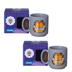 Kit 2 Mini Canecas Garfield 100ml