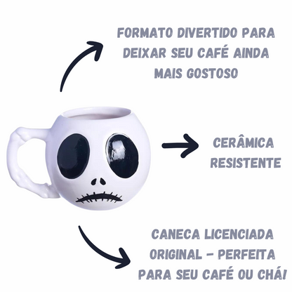 Caneca Jack Skellington Formato 3D Estranho Mundo de Jack 450ml