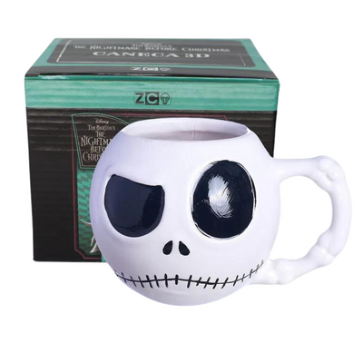 Caneca Jack Skellington Formato 3D Estranho Mundo de Jack 450ml