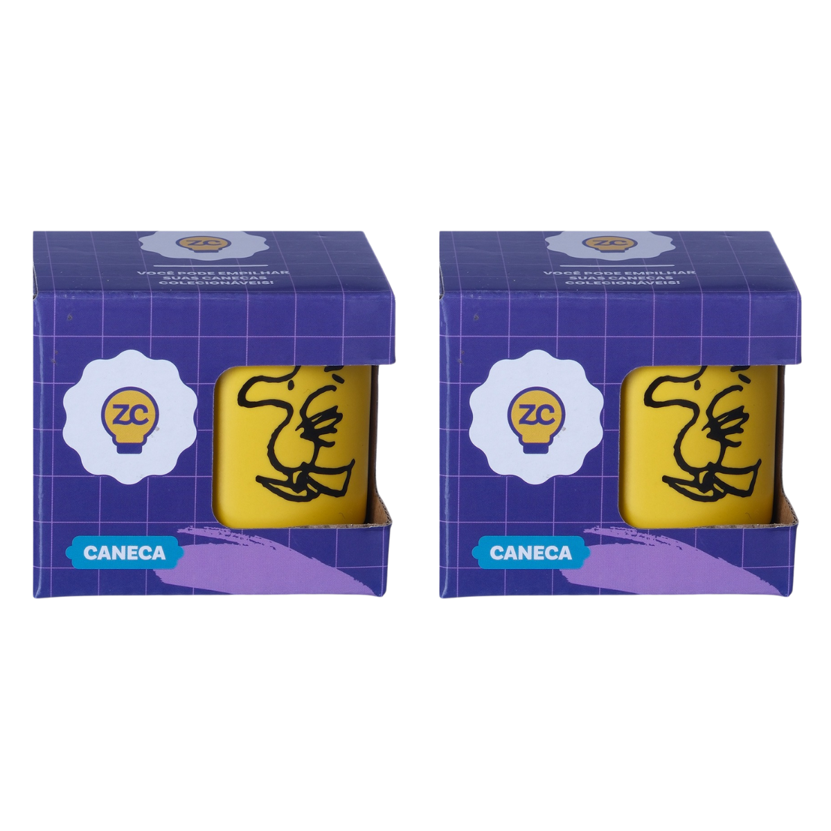 Kit 2 Mini Canecas Woodstock Snoopy 100ml