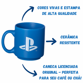 Kit 2 Mini Canecas Playstation Videogame 100ml