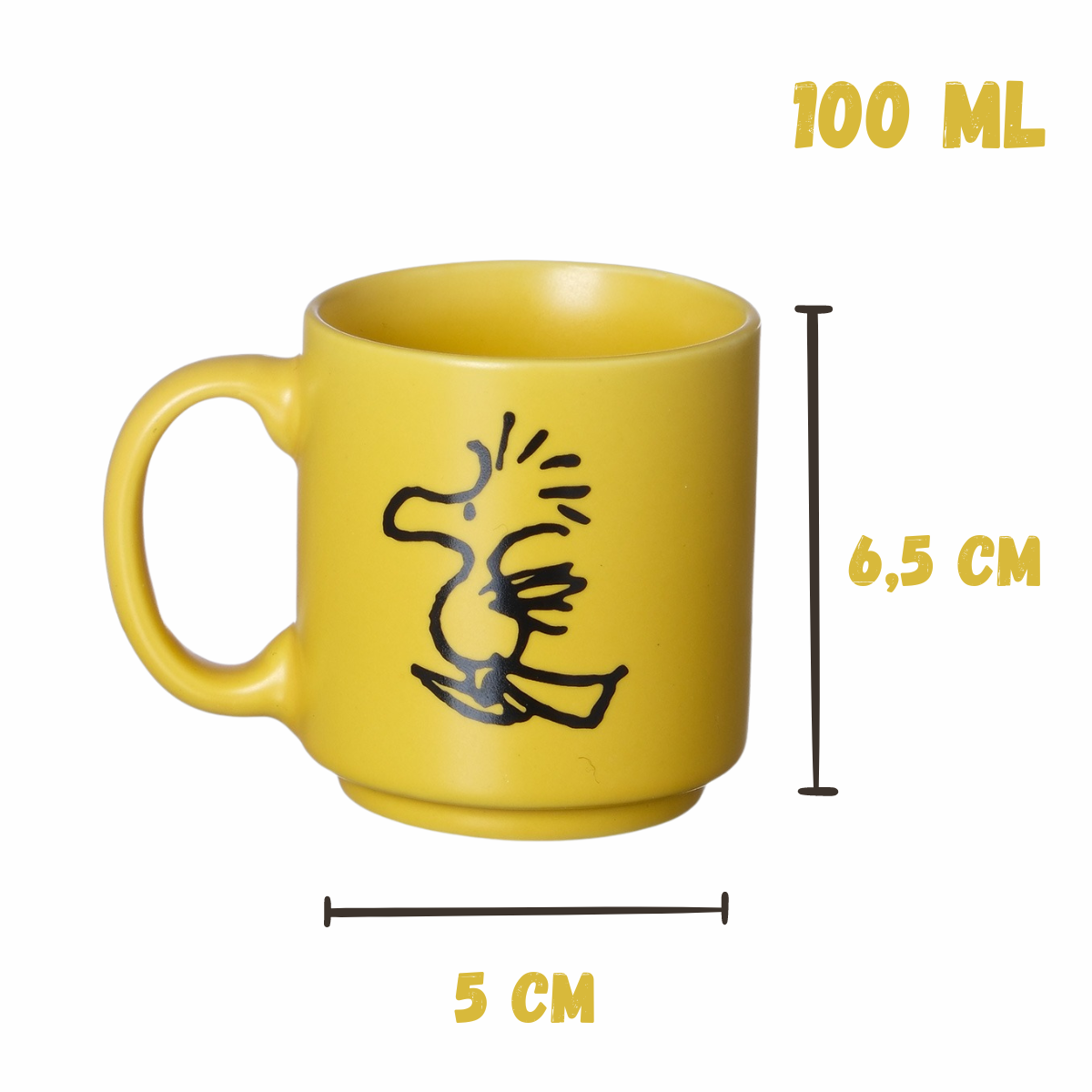 Kit 2 Mini Canecas Woodstock Snoopy 100ml