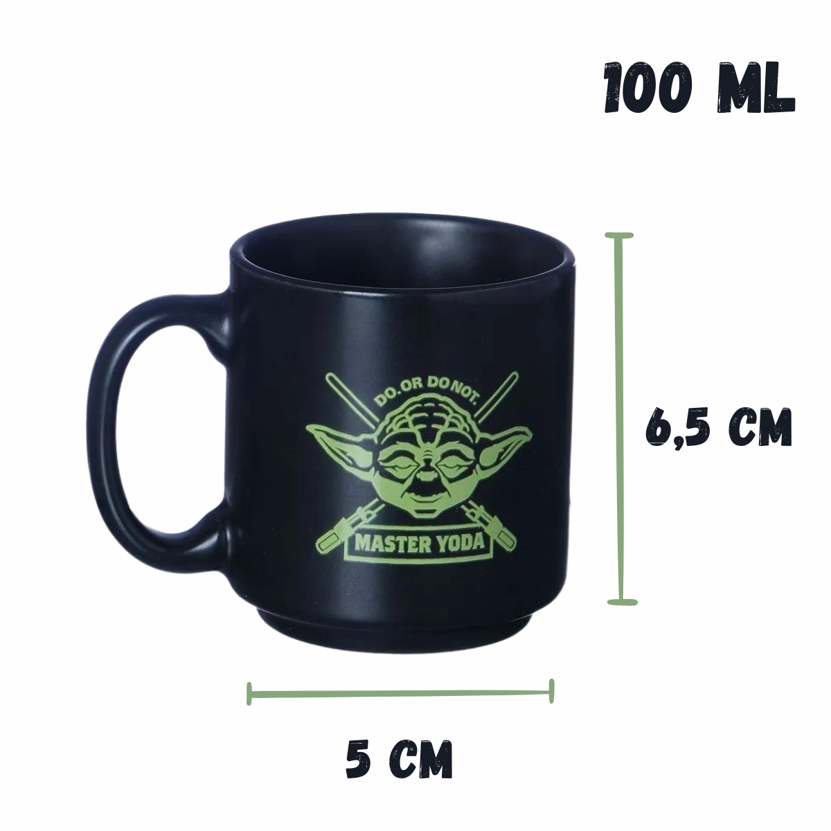 Kit 2 Mini Canecas Star Wars Yoda The Mandalorian 100ml