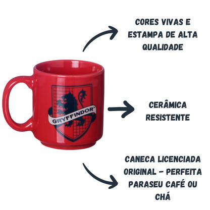 Mini Caneca Griffinória Hogwarts Harry Potter HP 100ml
