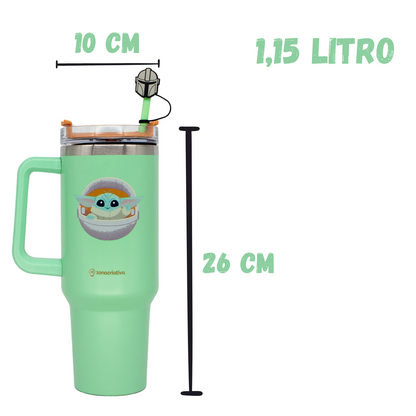Canecão Copo Térmico Baby Yoda Mandalorian Star Wars 1,15L