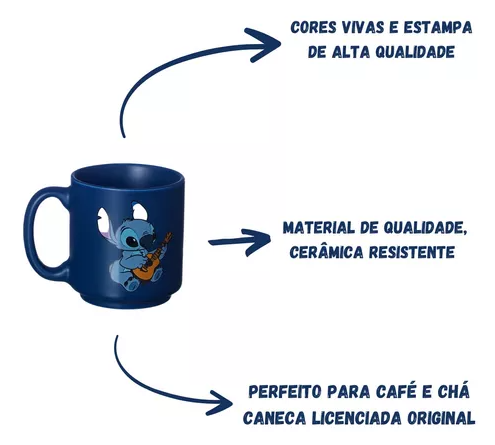 Kit 2 Mini Xícaras Stitch Ohana 100ml em Cerâmica – Oficial Disney