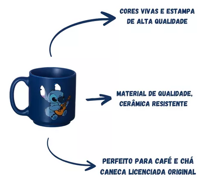 Kit 2 Mini Xícaras Stitch Ohana 100ml em Cerâmica – Oficial Disney