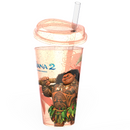 Copo com Tampa e Canudo Moana 2 Glitter 550ml