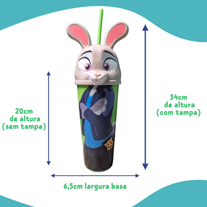 Copo Zootopia 2 Judy Hopps Coelho Formato Cinema 2025 900ml