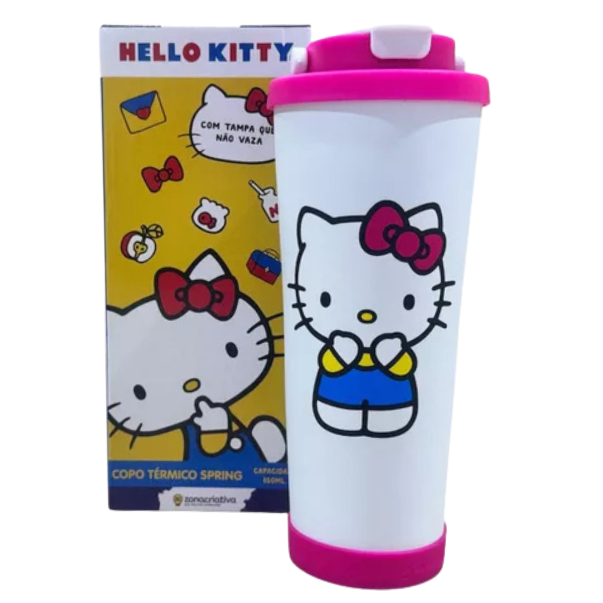 Copo Térmico Spring Hello Kitty Aço Inox 850ml