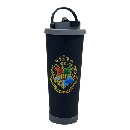 Copo Harry Potter Hogwarts 850ml em Aço Inox com Canudo, Base Antiderrapante e Brinde Exclusivo