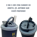 Copo Harry Potter Hogwarts 850ml em Aço Inox com Canudo, Base Antiderrapante e Brinde Exclusivo