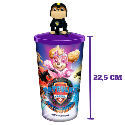 Copo Infantil 3D Rubble Patrulha Canina 22cm – Plástico Seguro Ideal para Aventuras do Dia a Dia