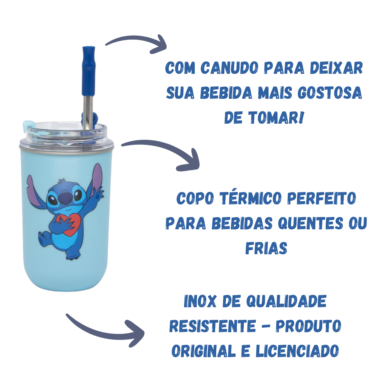 Copo Térmico Neo Stitch com Canudo 300ml