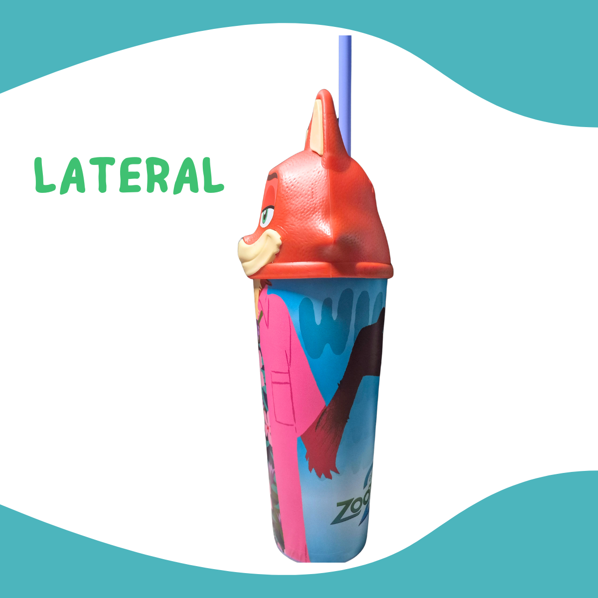 Copo Zootopia 2 Nick Wilde Raposa Formato Cinema 2025 900ml