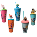 Copo Zootopia 2 Personagens Formato Cinema 3D Tampa 700ml Novo Filme 2025