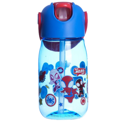 Garrafa Infantil Homem-Aranha 400ml Alça Tampa e Bico Antivazamento