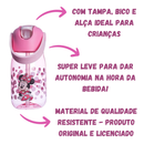 Garrafa Minnie Infantil com Tampa Alça e Bico 400ml