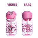 Garrafa Minnie Infantil com Tampa Alça e Bico 400ml