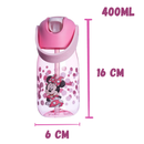 Garrafa Minnie Infantil com Tampa Alça e Bico 400ml