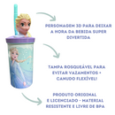 Copo 3d Frozen Elsa Tampa Canudo 360ml