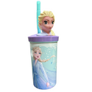 Copo 3d Frozen Elsa Tampa Canudo 360ml