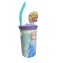 Copo 3d Frozen Elsa Tampa Canudo 360ml