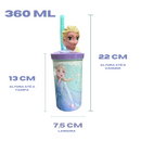 Copo 3d Frozen Elsa Tampa Canudo 360ml
