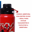 Garrafa Térmica Homem-Aranha 650ml  Aço Inox com Canudo Removível e Tampa Click