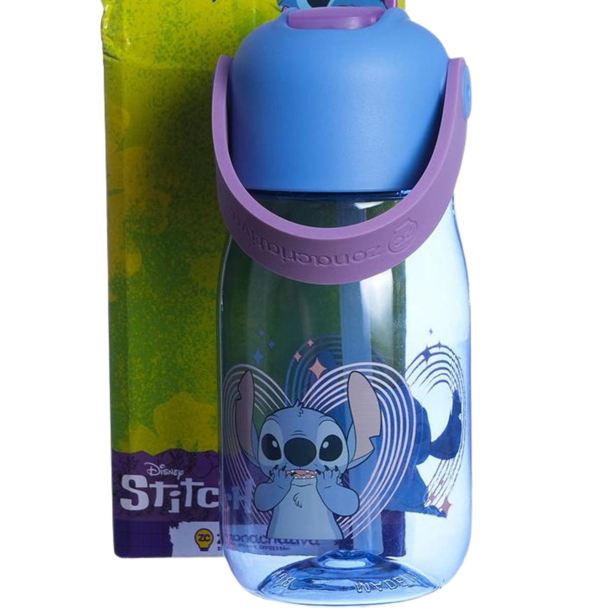 Garrafa Flip Stitch Infantil com Tampa Canudo e Alça 400ml